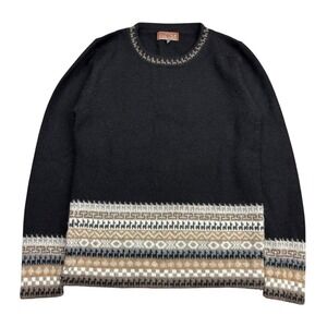 Classic Alpaca Peruvian Sweater Women's Medium Black Knit Peru Pullover
